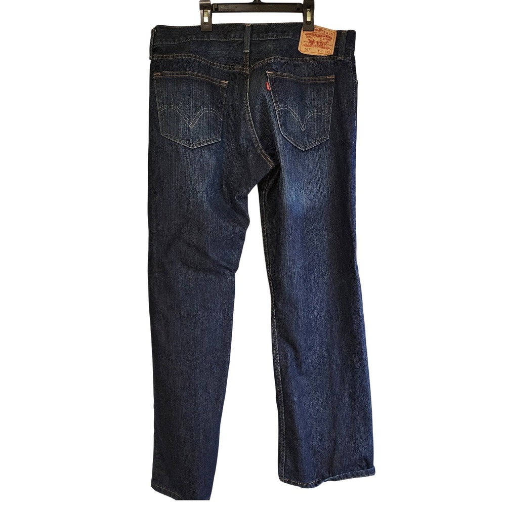 Levis 527 Slim Bootcut Jeans Men 36x32 Dark Wash Denim Blue 100% Cotton 527-0495